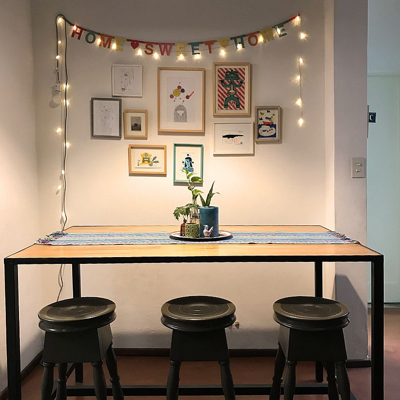 Antes de pintar el ambiente del comedor se veía así.