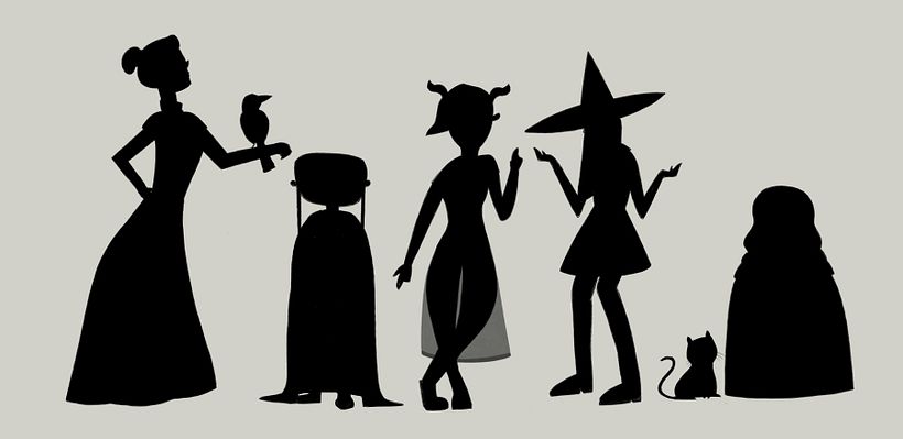 Las 5 niñas satánicas.  - Tradycyjna ilustracja