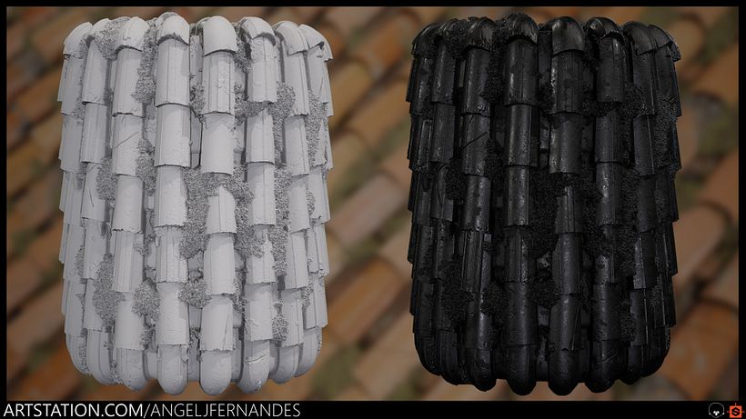 Aquí trato de mostrar solo el height (izquierda) y el roughness (derecha).