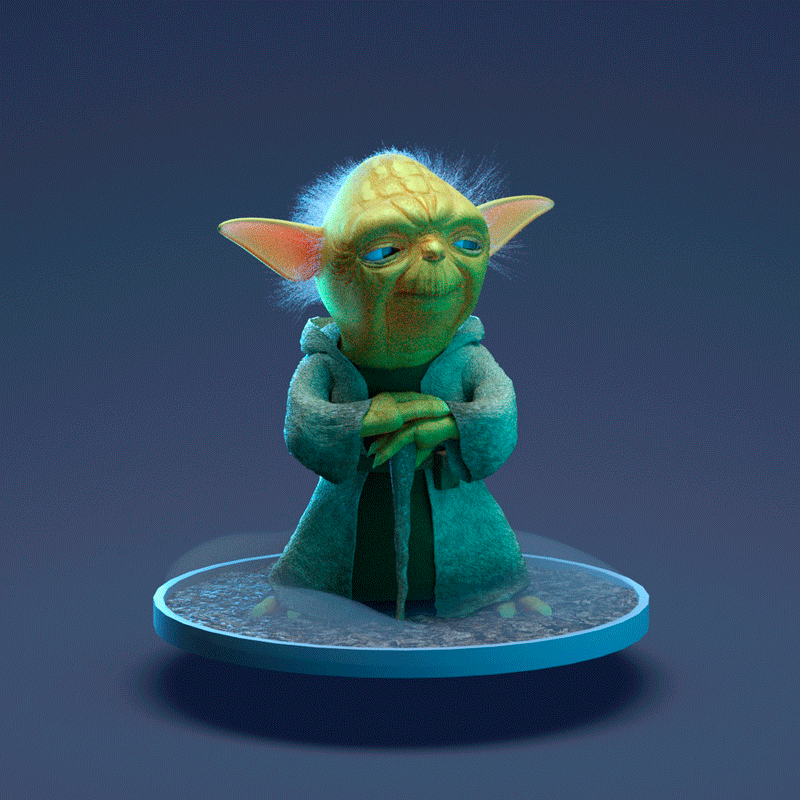 3D Yoda, 3DMax y renderizado con Arnold.