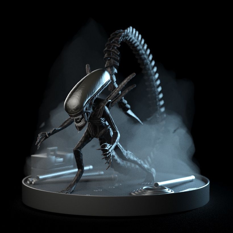 Alien 3D. 3DMax & Arnold