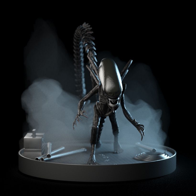 Alien 3D. 3DMax & Arnold