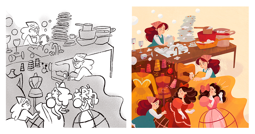Cinderella - OFF! Neverstarting Tales - Ilustración tradicional