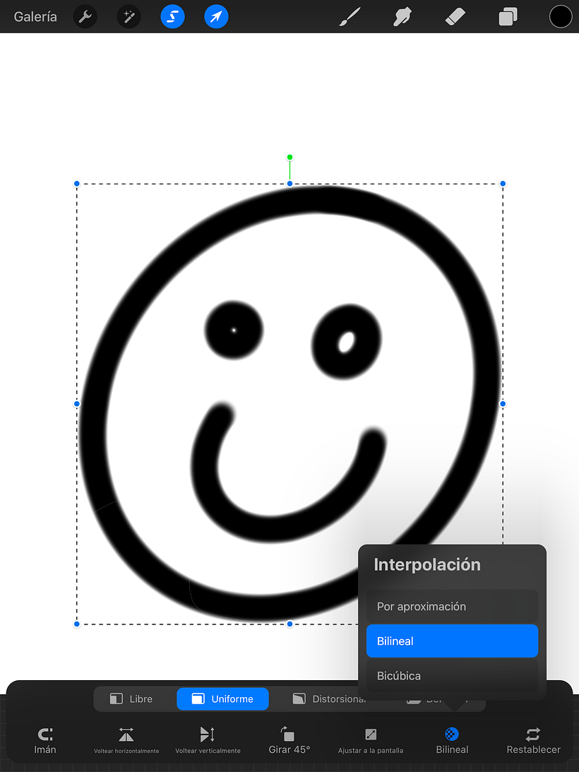 PROCREATE rotar ,escalar 1