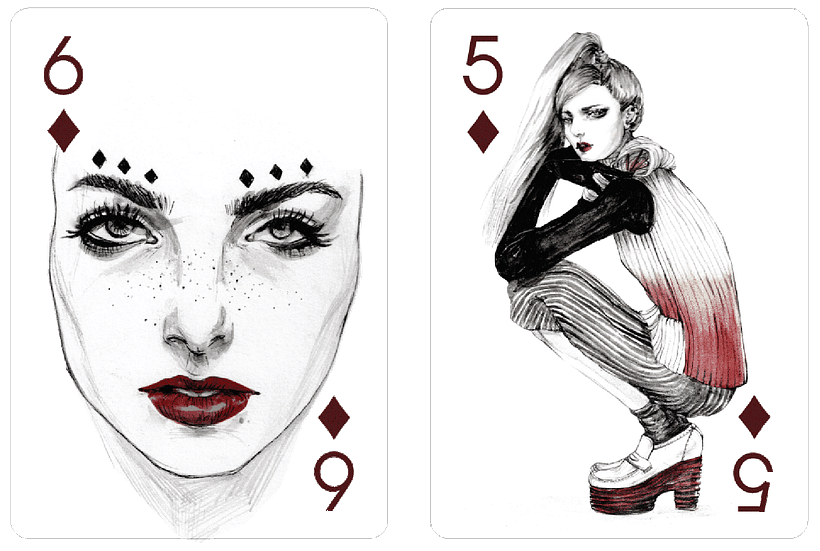 Fashion Playing Cards - Ilustración tradicional
