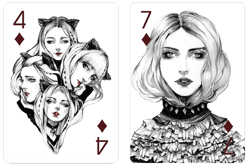 Fashion Playing Cards - Ilustración tradicional