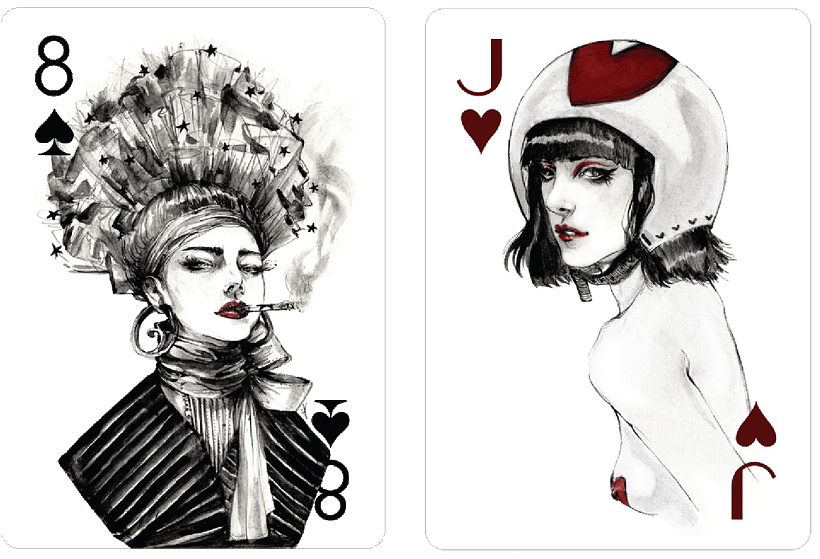 Fashion Playing Cards - Ilustración tradicional