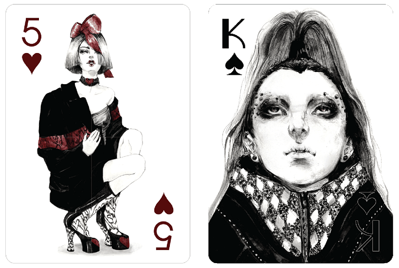 Fashion Playing Cards - Ilustración tradicional