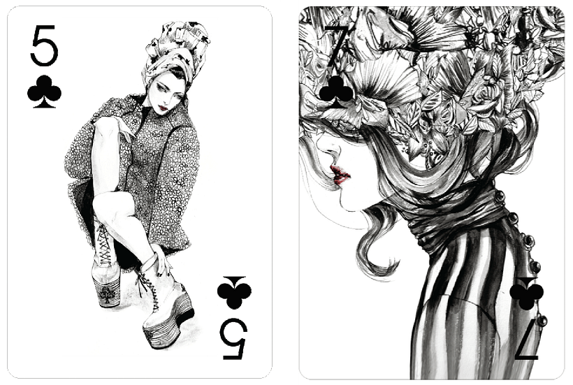 Fashion Playing Cards - Ilustración tradicional