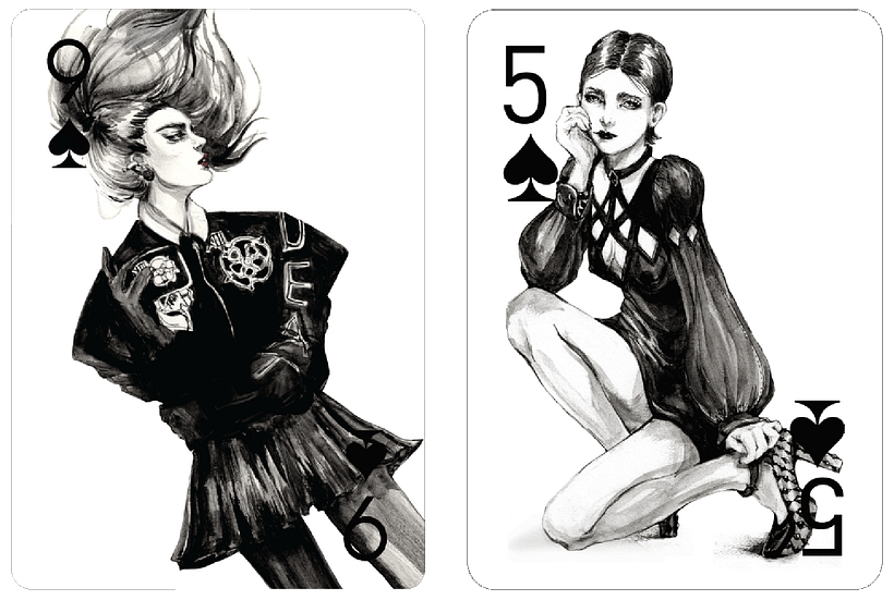 Fashion Playing Cards - Ilustración tradicional