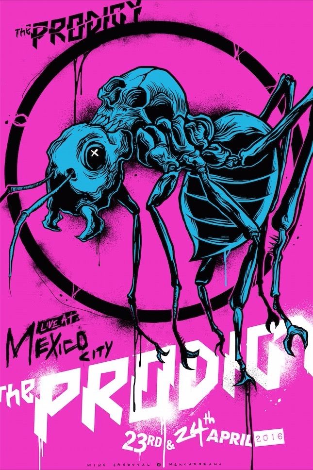 The Prodigy 販促ポスター 1998年 デトロイト公演 Emek 希少 Gig Poster: The Prodigy | Domestika
