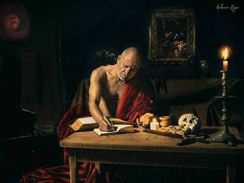 "San Jerónimo escribiendo" de Caravaggio