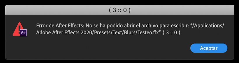 Error al guardar un Preset 1