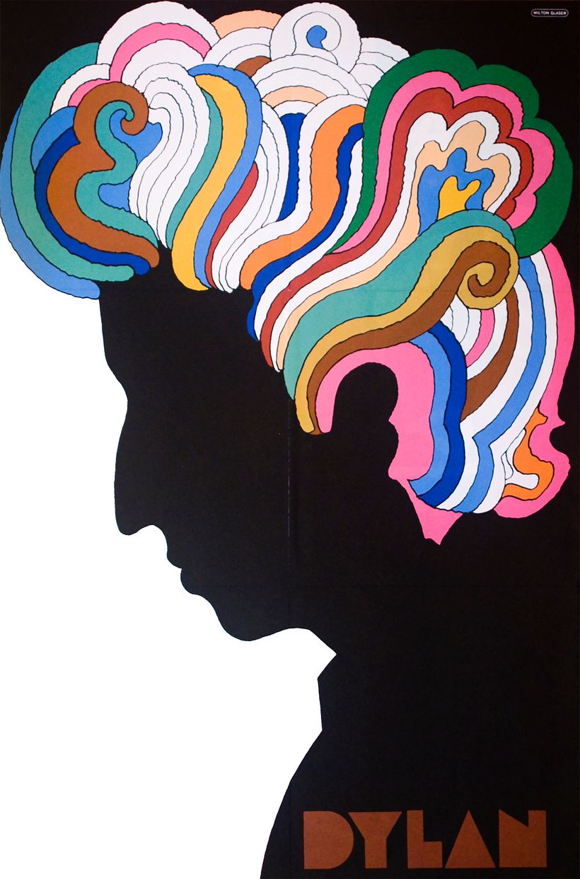 Milton Glaser, póster para Bob Dylan's Greatest Hits, 1966.