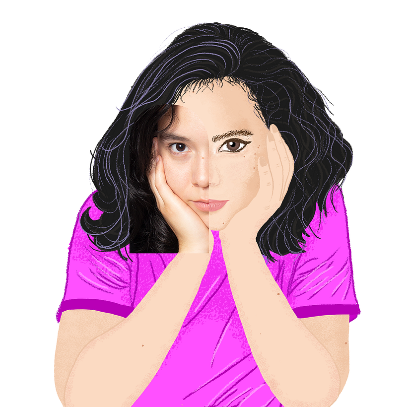 Continué con los brazos y la blusa, a mí en lo personal me gusta añadir los detalles inmediatamente ya que trabajo por capas.