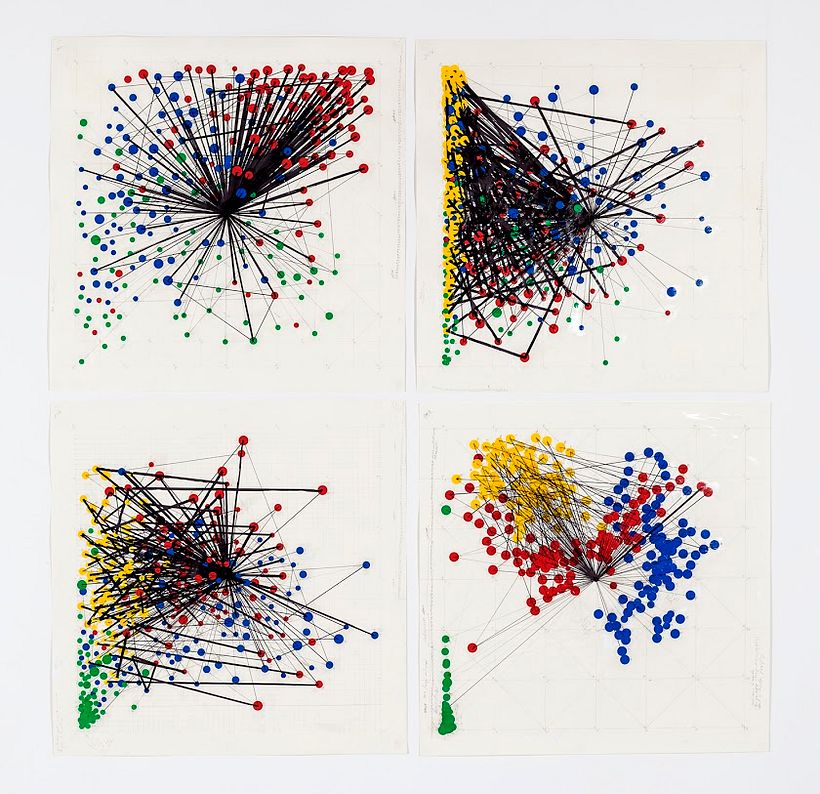 Cuatro paneles de 70 x 70 cms. Técnica mixta