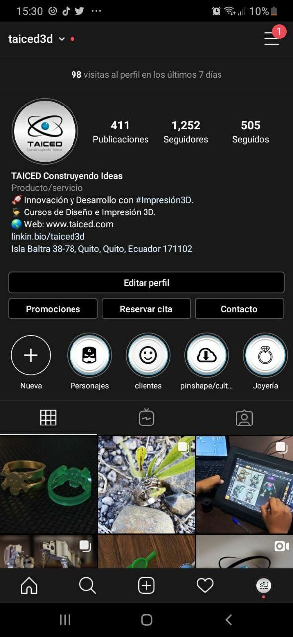 Mi Proyecto del curso: Estrategia de marca en Instagram Taiced3D 0