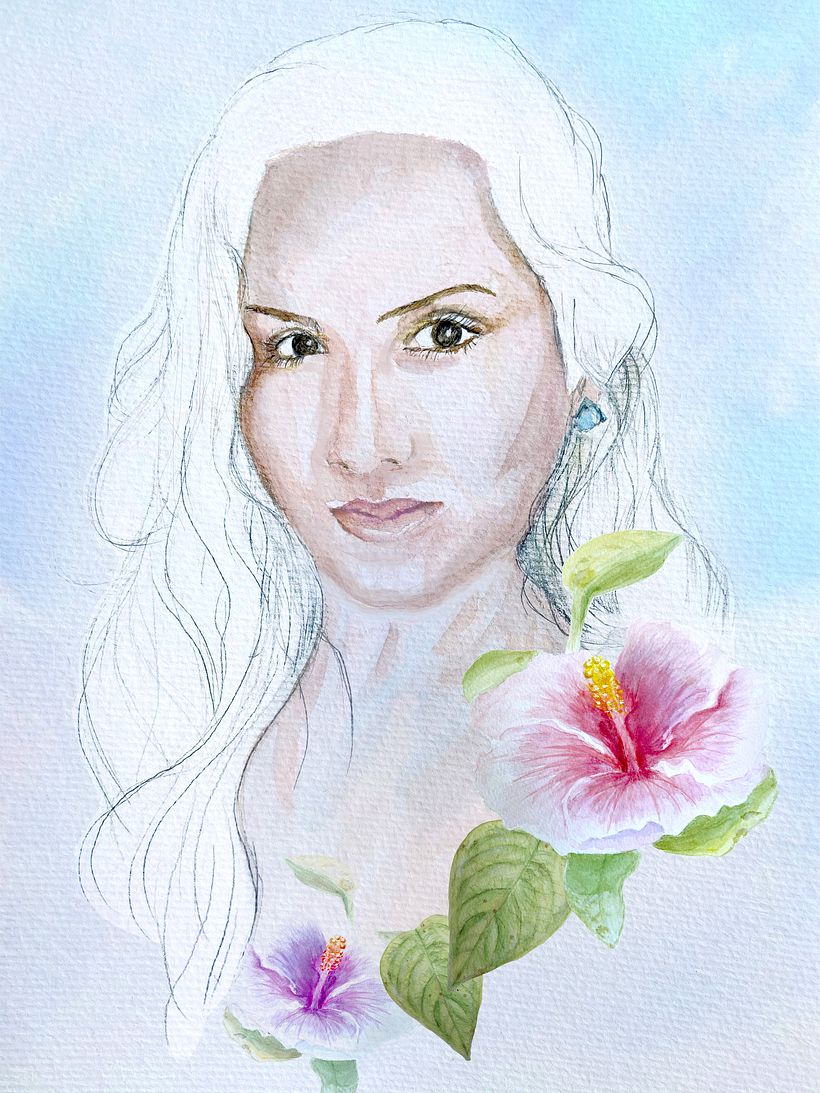Meu projeto do curso: Retrato ilustrado em aquarela 0