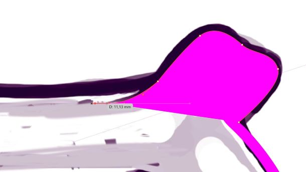 The shape created with the pen...