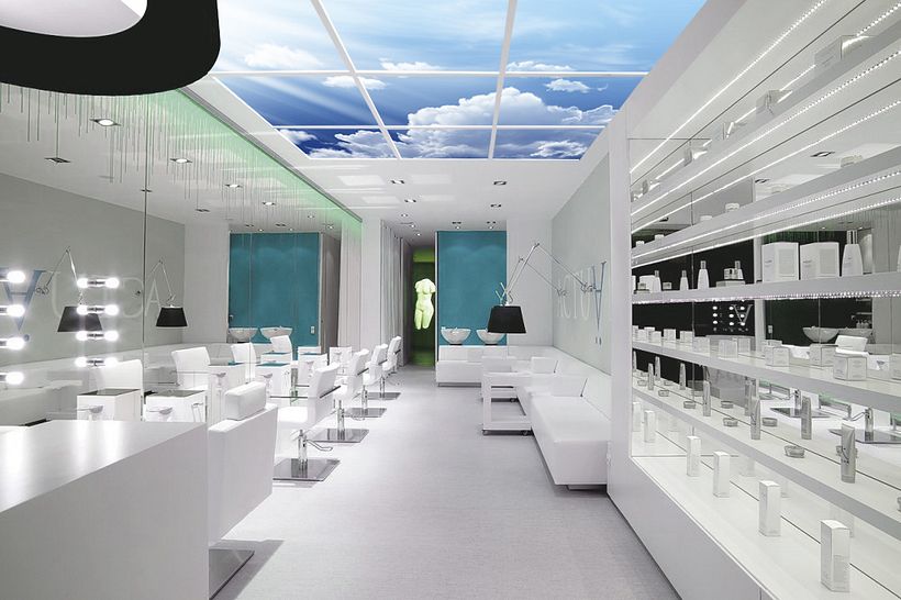 Decoración techo luminoso con vinilo translúcido