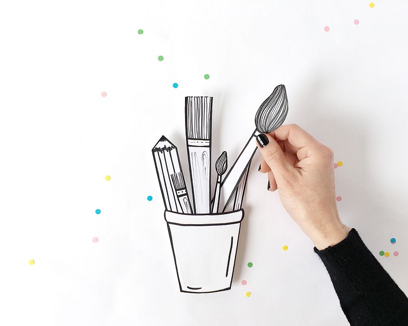 Fotografía para utilizar en mi web. Utilizando formas hechas con cartulina.