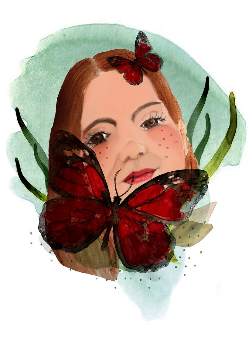 Girl and a butterfly