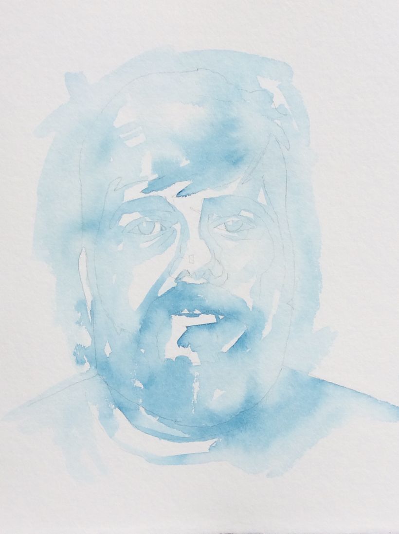 A base layer of phthalo blue.