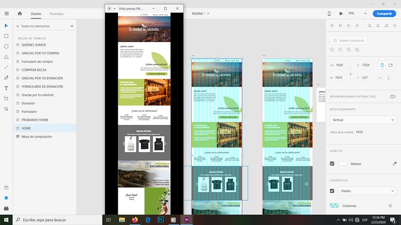 Ayuda no puedo ver bien mi prototipo en Adobe Xd 1