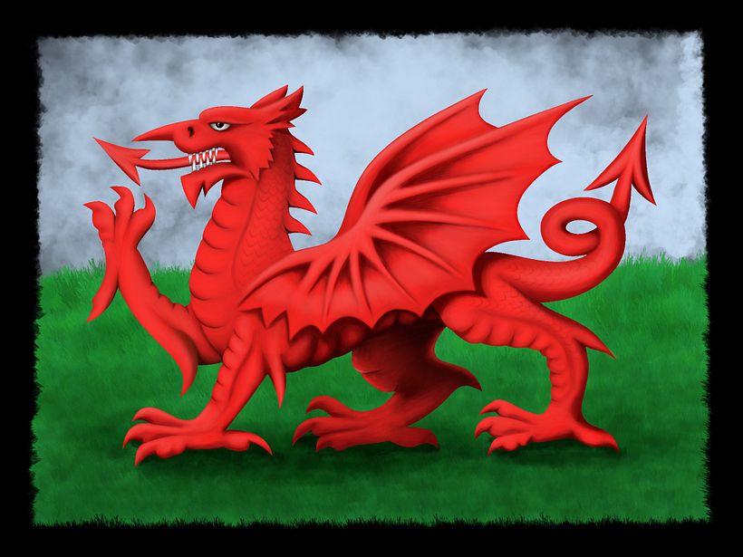 Welsh dragon from the national flag of Wales