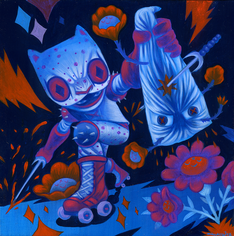 "Good fertilizer/Buen fertilizante" 12 x 12 pulgadas acrylico y acryla gouache sobre canvas.