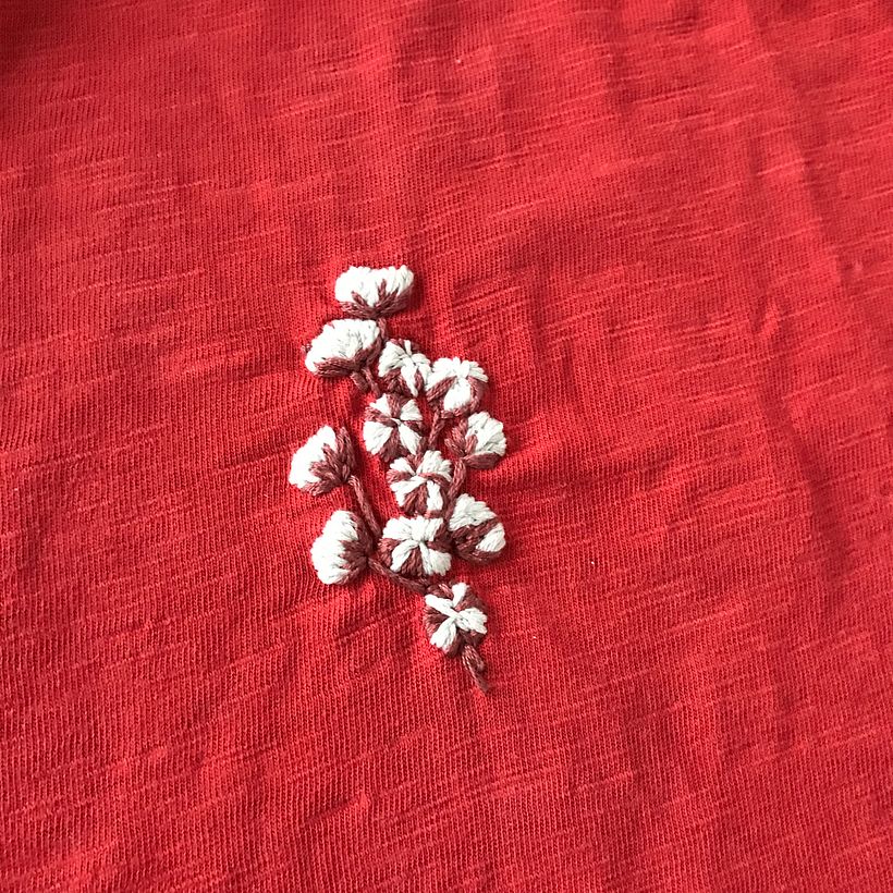 Embroidery on a cotton t-shirt 2
