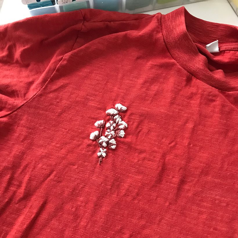 Embroidery on a cotton t-shirt 1