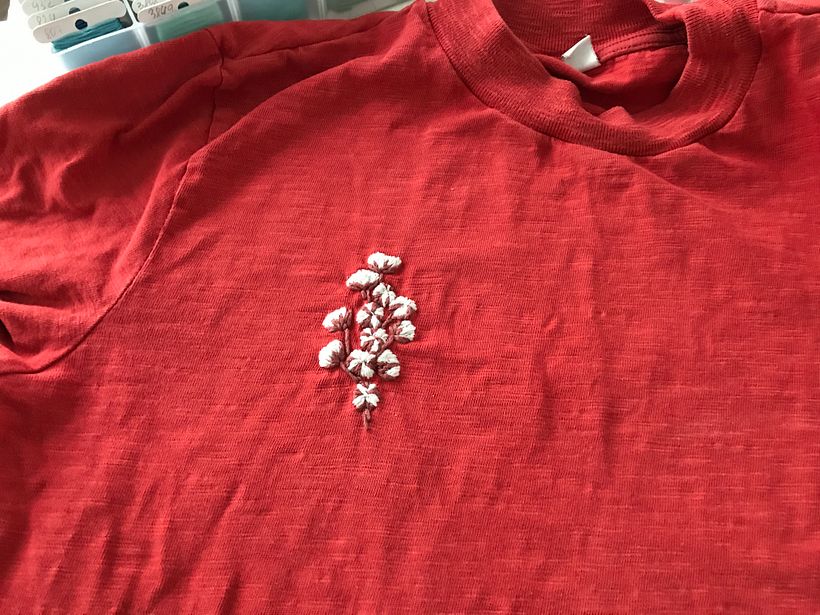 Embroidery on a cotton t-shirt 3