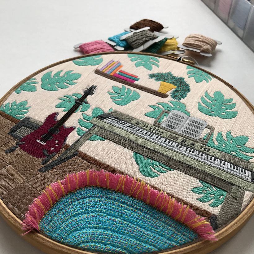 Music room embroidery 2