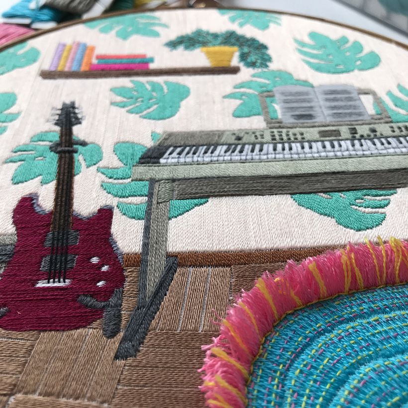 Music room embroidery 3