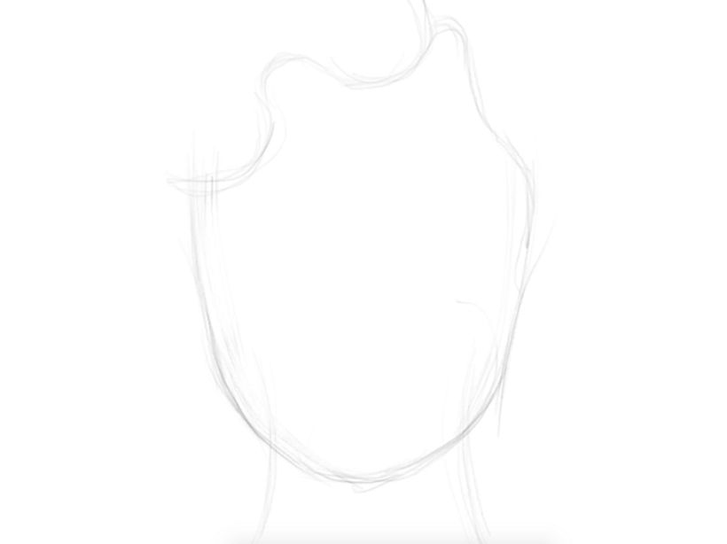 First I begin with the face which will be the structure of our composition. I start with Bonobo Chalk Brush.