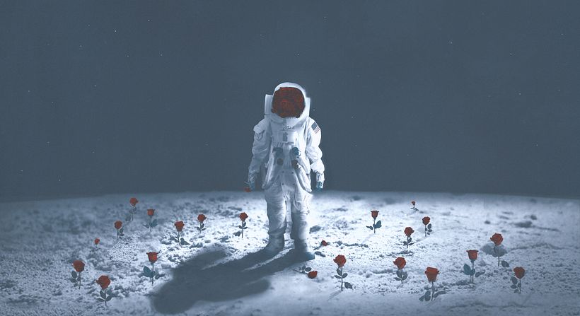 rose on moon