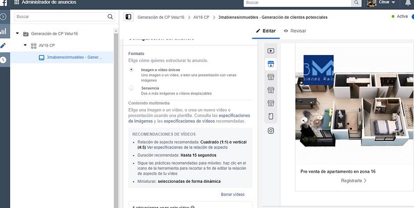 Apartamento en venta  1