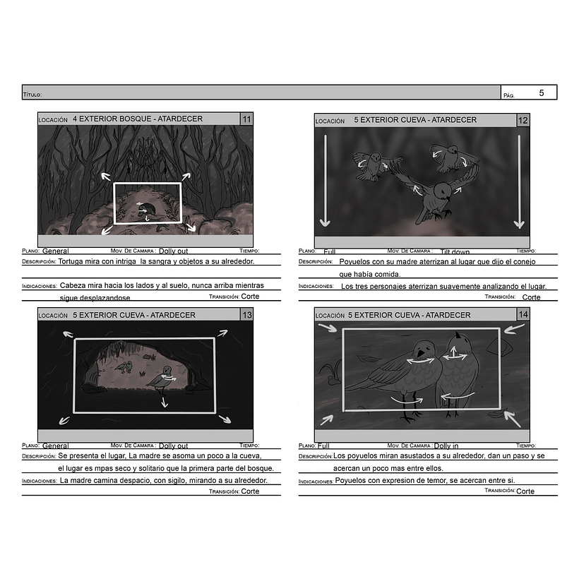 Storyboard para cortometraje animado 