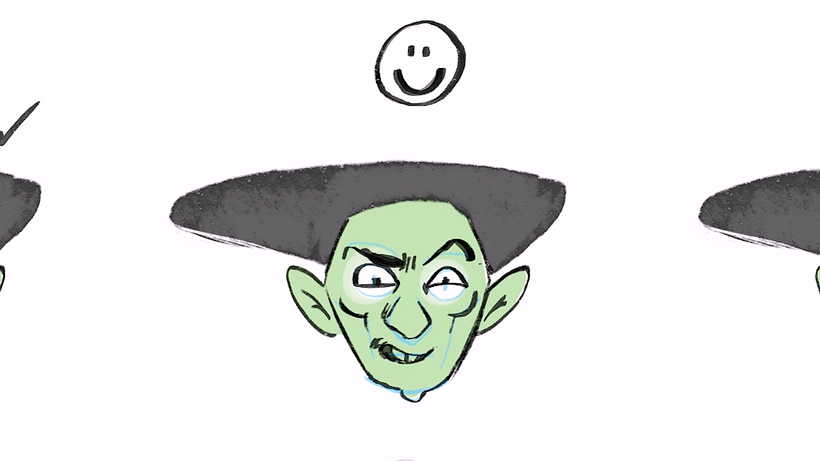 La bruja del Oeste, con una sonrisa siniestra