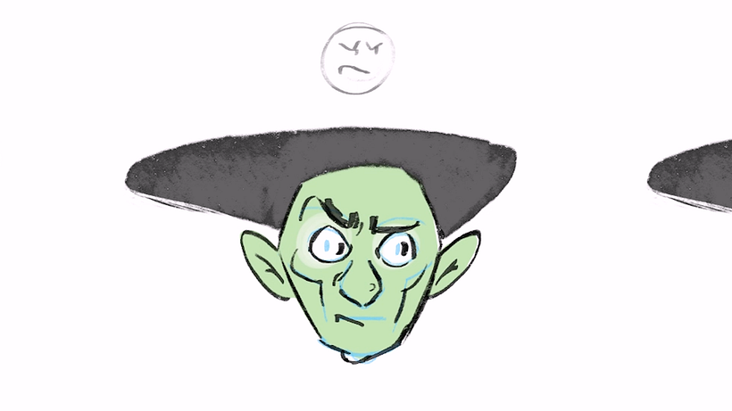 Una mirada pensativa en nuestro personaje