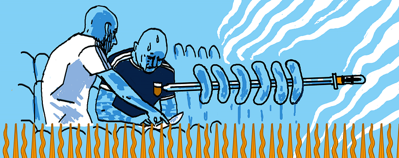 Javier Mascherano, defensa y capitán del equipo argentino y Jorge Sampaoli, entrenador. 