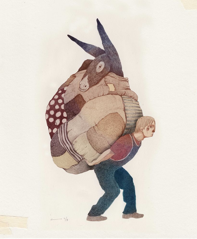 A Donkey and its Owner in Santa Marta