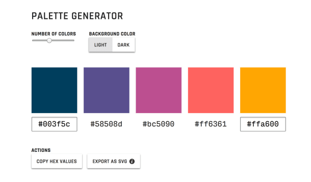 Palette generator
