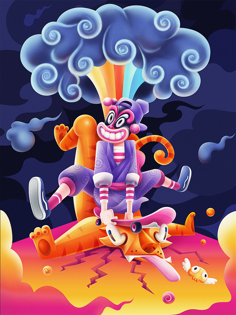 Tiger slayer - My project in Geometric Illustration with Volume course 0