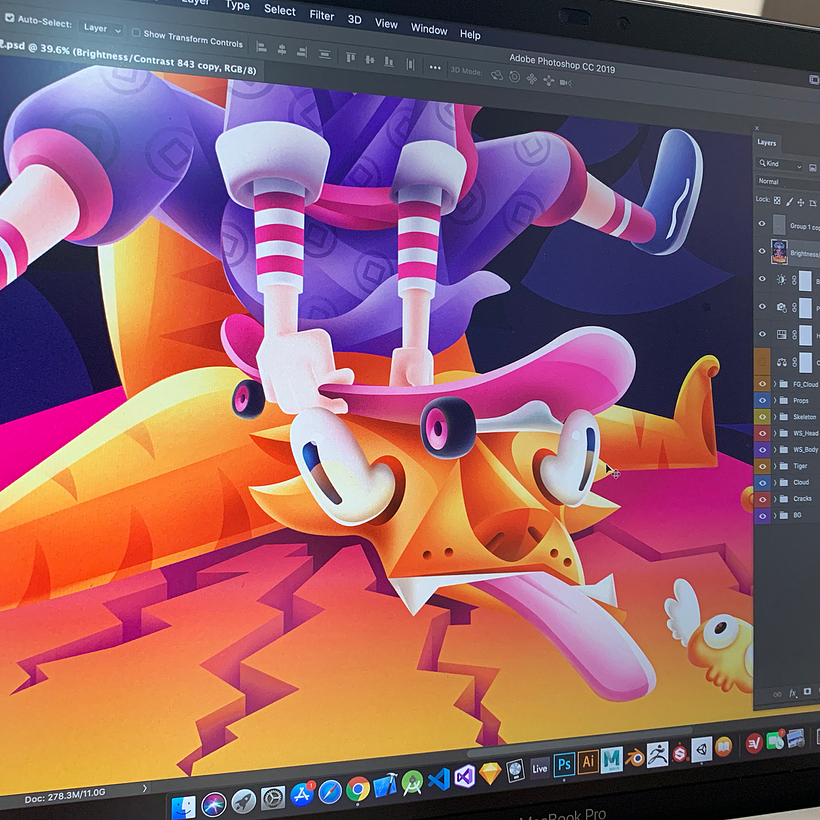 Tiger slayer - My project in Geometric Illustration with Volume course 7