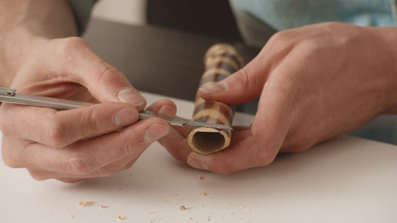Finally, you will have to flatten the end of the shank, so that the bend is straight both inside and out.