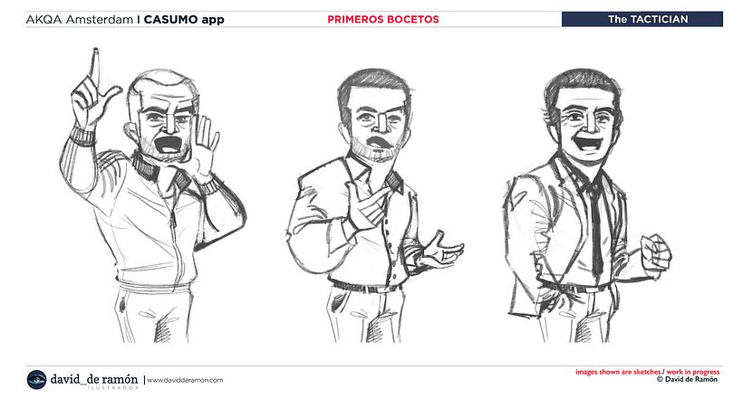 garabatos preliminares, buscando al personaje