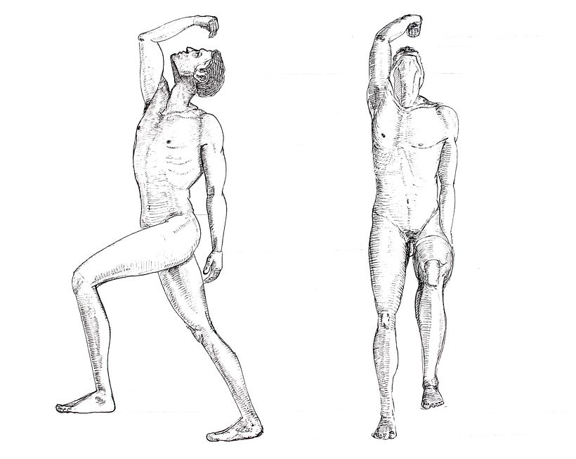 Prácticas de poses artísticas.  - Dibujo