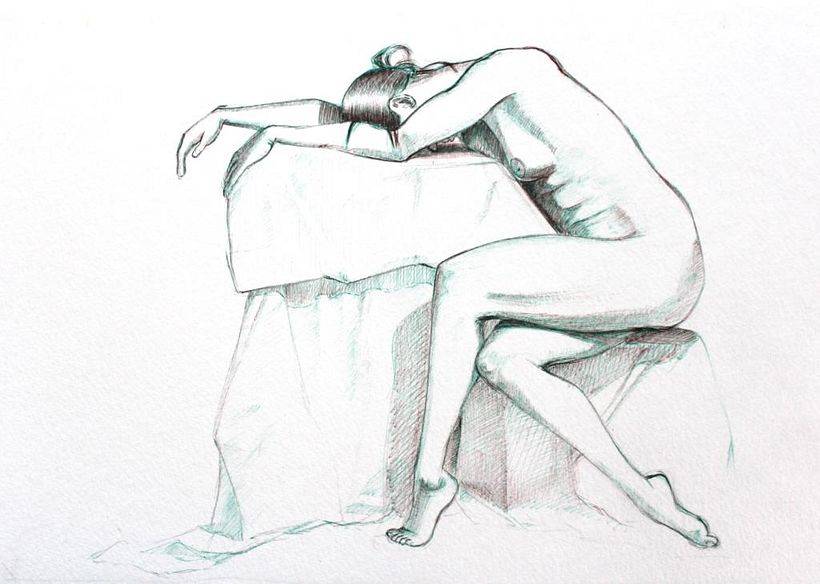 Prácticas de poses artísticas.  - Dibujo